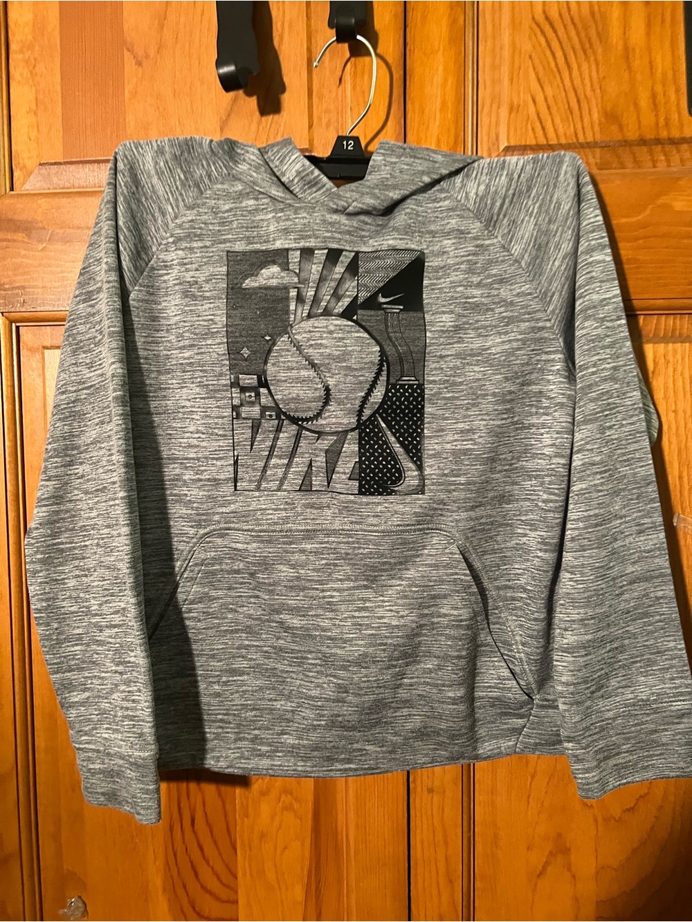 Nike Gray Heather Crewneck Sweatshirt with Baseball Graphic